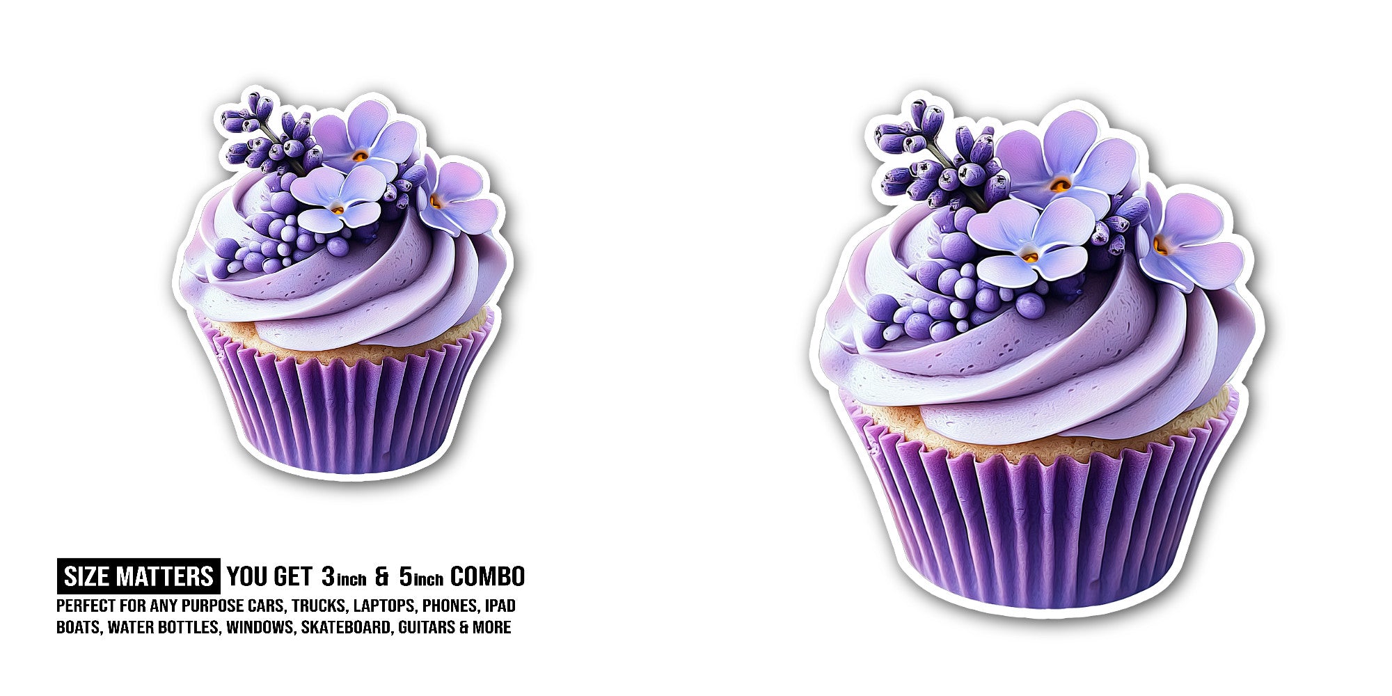 sweet treat Sticker, Waterproof Vinyl Decal Sticker Indoor Or Outdoor 2 (Pieces) 3" and 5"