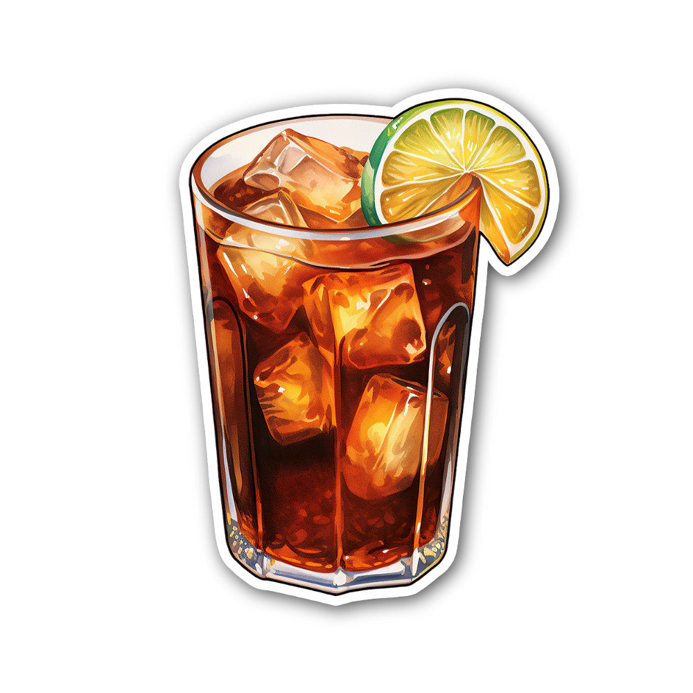 Iced Tea Sticker, Waterproof Vinyl Decal Sticker Indoor Or Outdoor 2 (Pieces) 3" and 5"