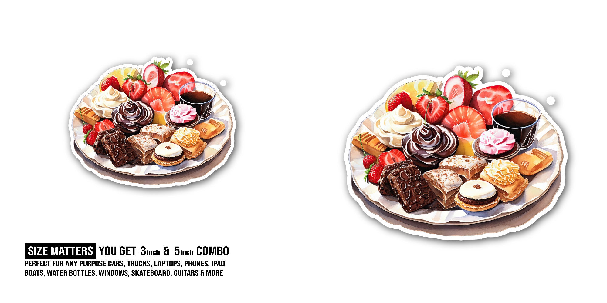 Boiled eggs Sticker, Waterproof Vinyl Decal Sticker Indoor Or Outdoor 2 (Pieces) 3" and 5"