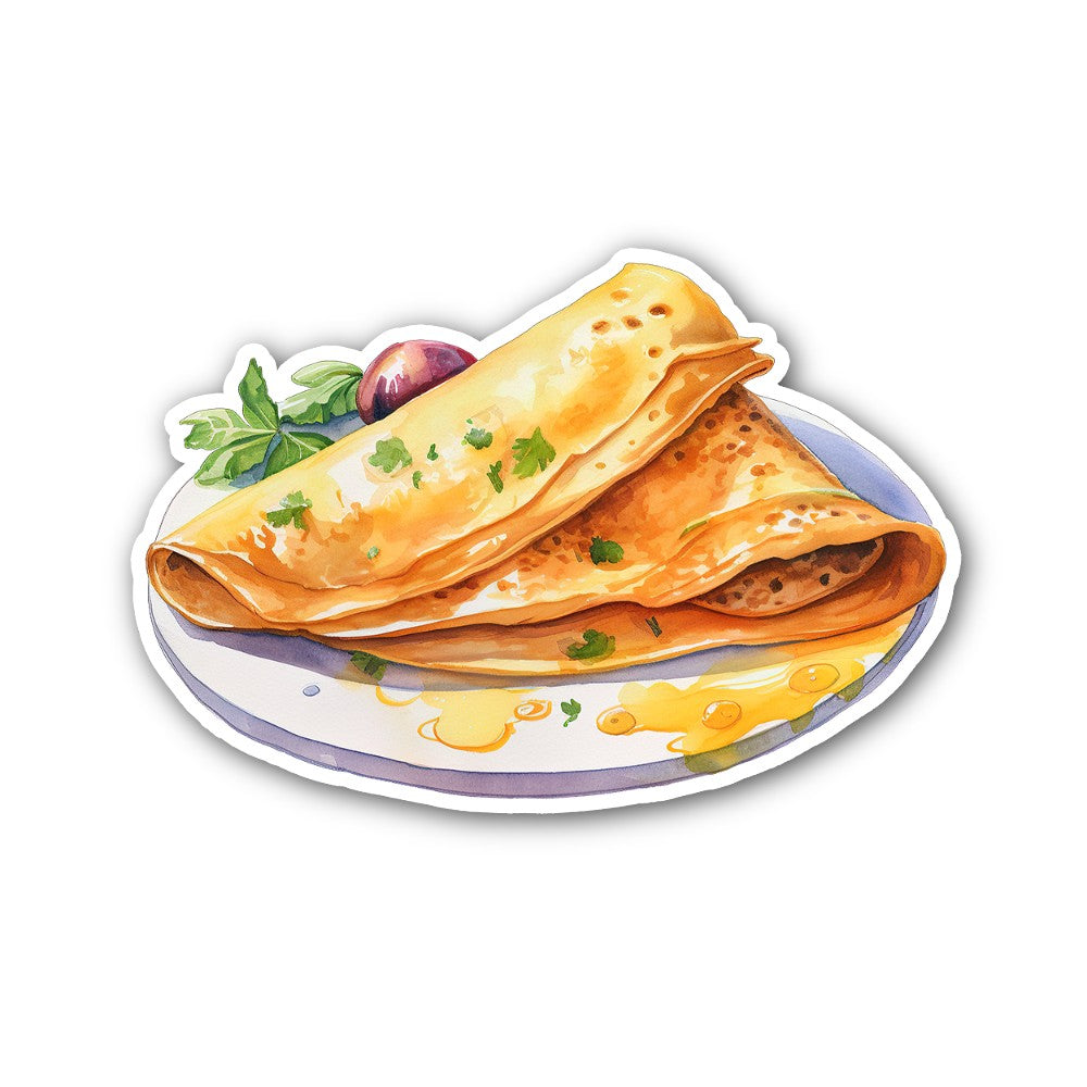 Thin pancake Sticker, Waterproof Vinyl Decal Sticker Indoor Or Outdoor 2 (Pieces) 3" and 5"