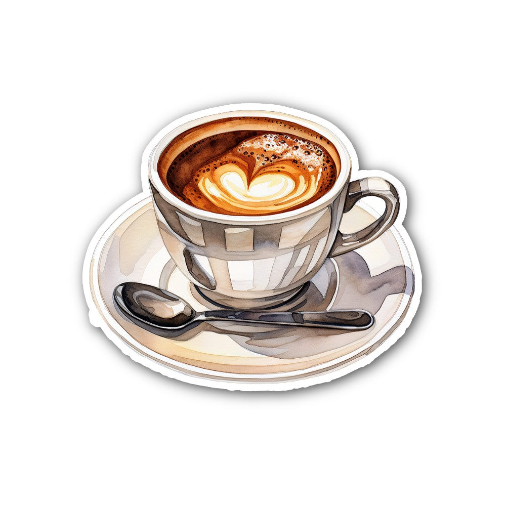Coffee cup Sticker, Waterproof Vinyl Decal Sticker Indoor Or Outdoor 2 (Pieces) 3" and 5"
