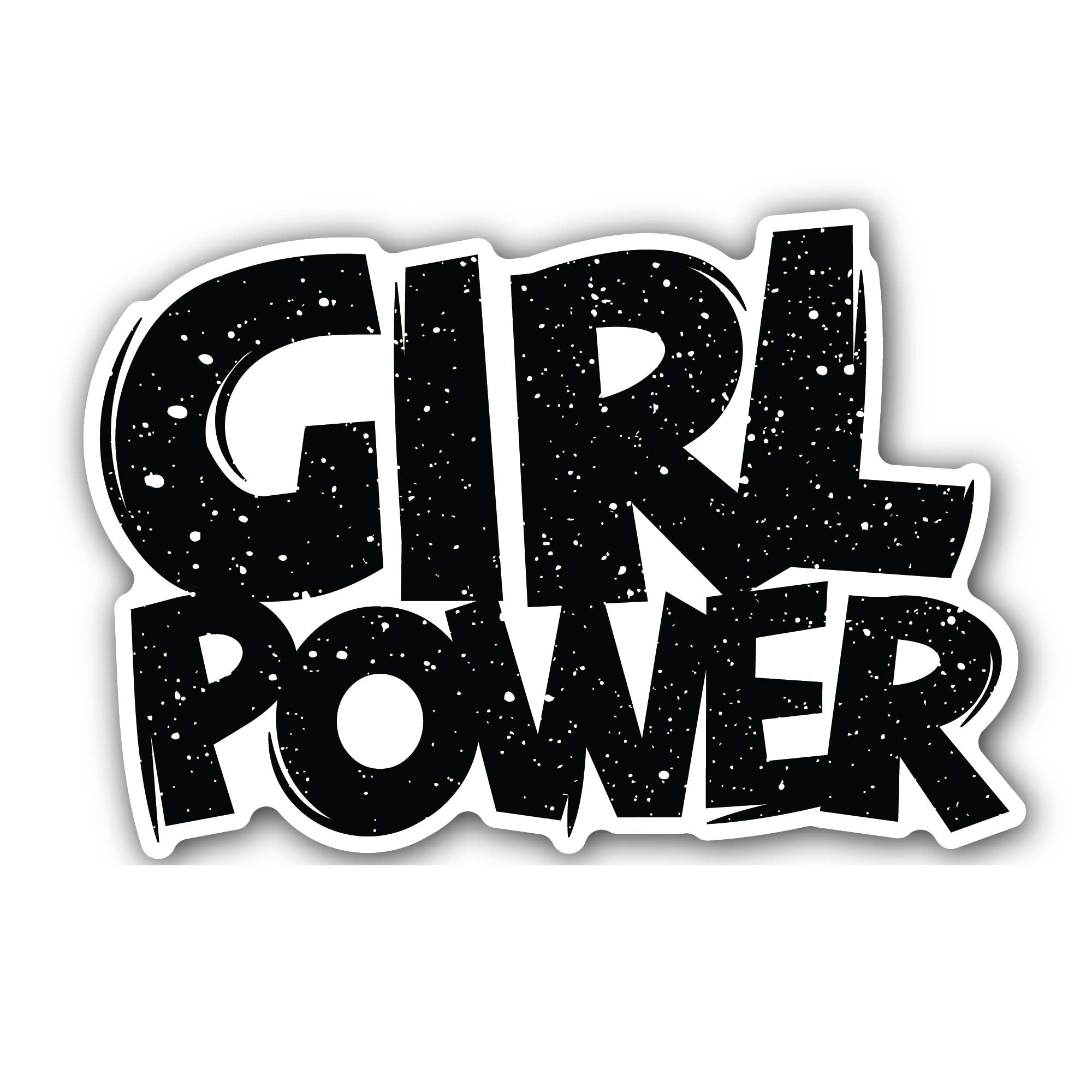Black Text of Girl Power Sticker, Waterproof Vinyl Decal Sticker Indoor Or Outdoor 2 (Pieces) 3" and 5"