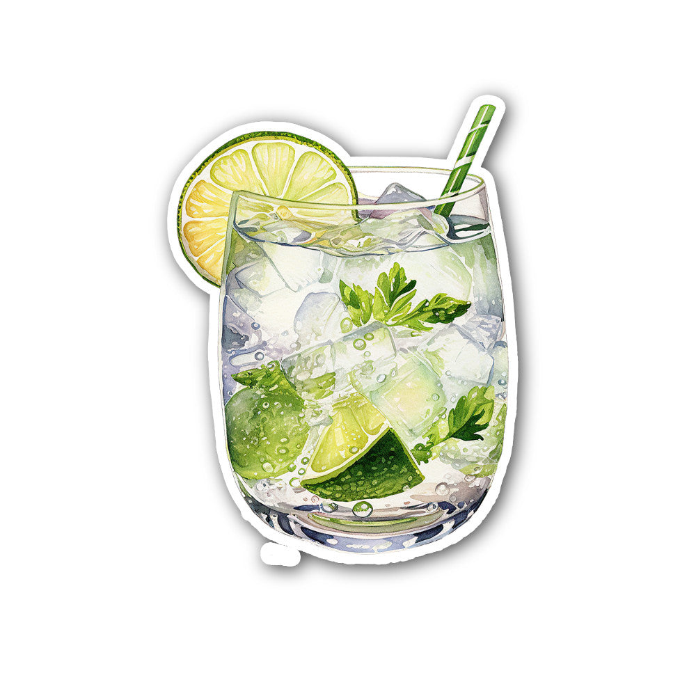 Gin and tonic Sticker, Waterproof Vinyl Decal Sticker Indoor Or Outdoor 2 (Pieces) 3" and 5"