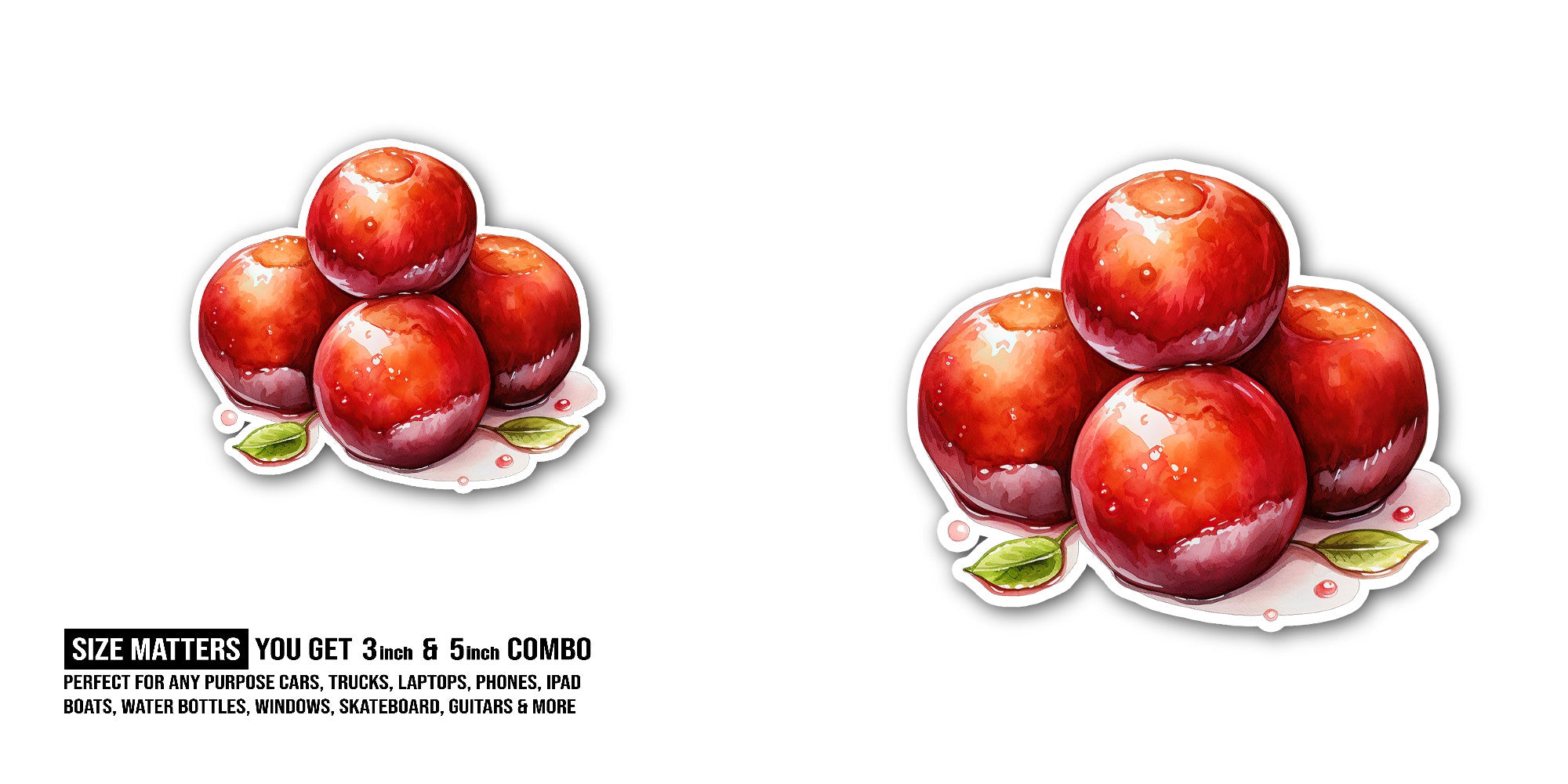 Gulab jamun Sticker, Waterproof Vinyl Decal Sticker Indoor Or Outdoor 2 (Pieces) 3" and 5"