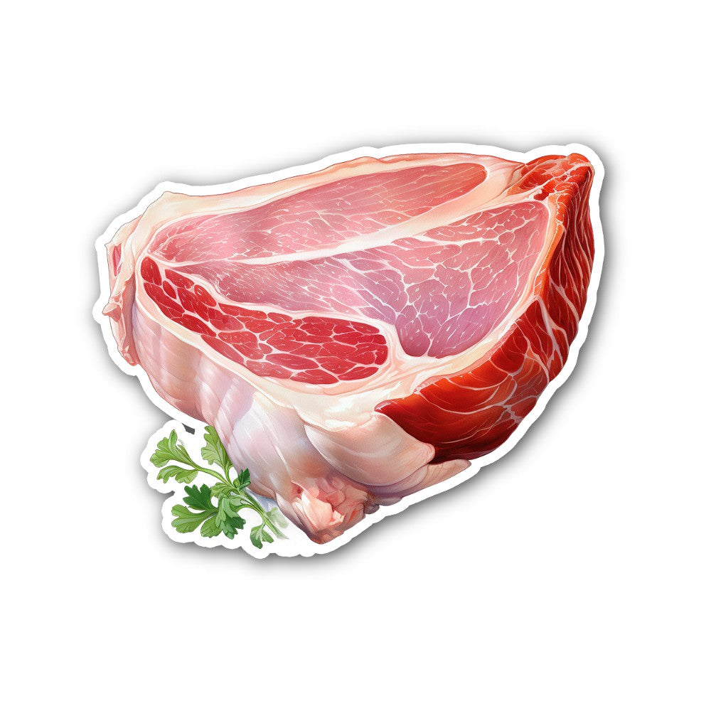 Raw Meat Sticker, Waterproof Vinyl Decal Sticker Indoor Or Outdoor 2 (Pieces) 3" and 5"