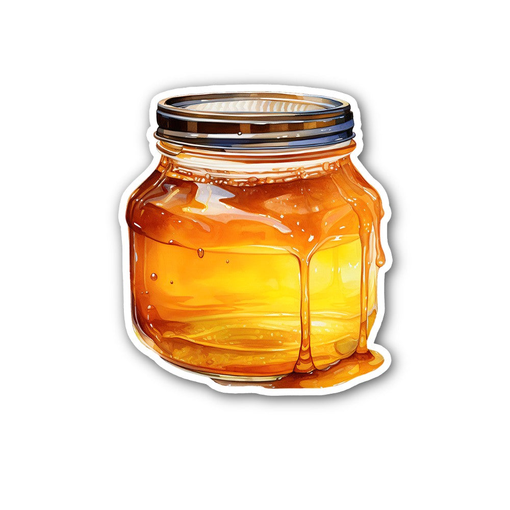 Honey Jar Sticker, Waterproof Vinyl Decal Sticker Indoor Or Outdoor 2 (Pieces) 3" and 5"