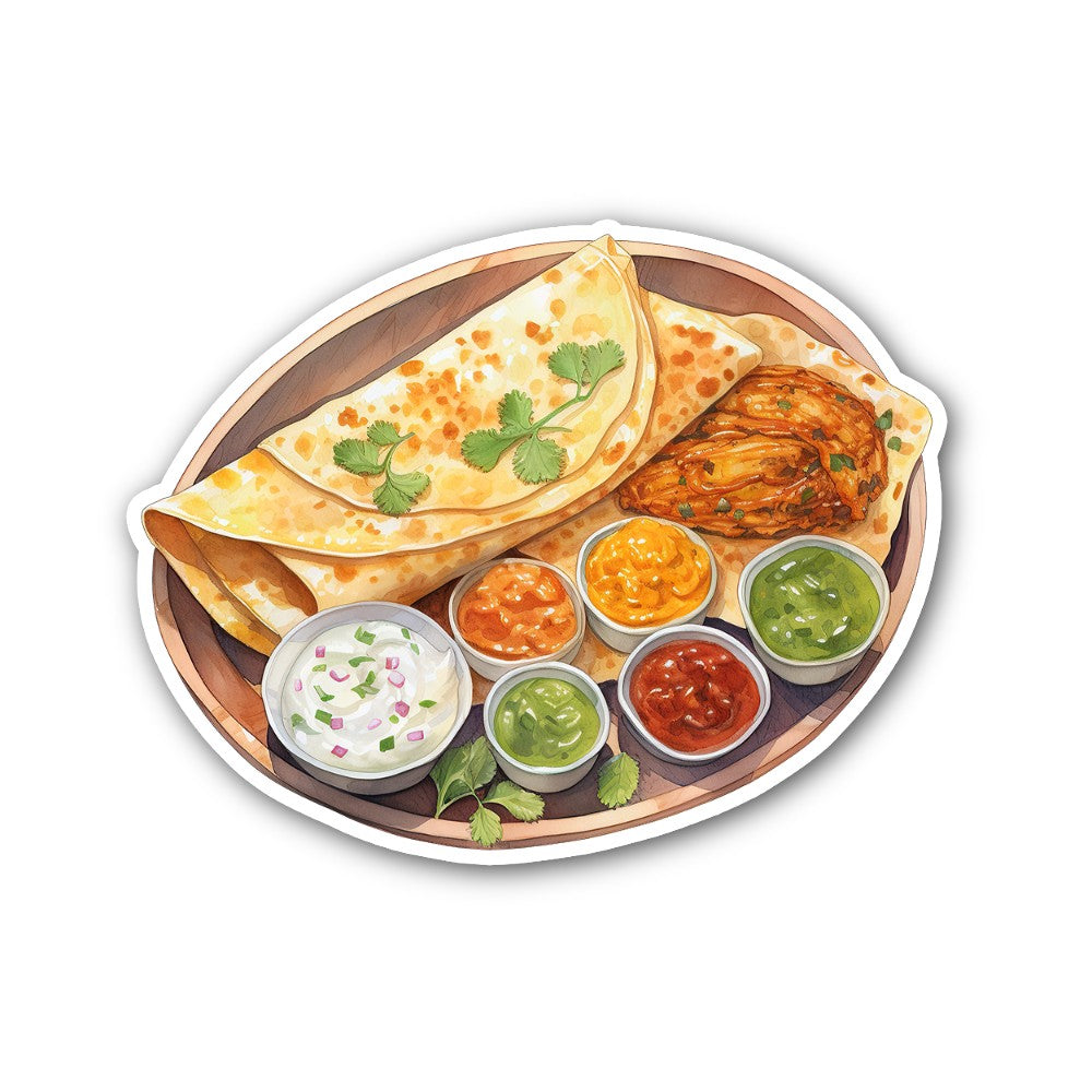 Dosa Sticker, Waterproof Vinyl Decal Sticker Indoor Or Outdoor 2 (Pieces) 3" and 5"