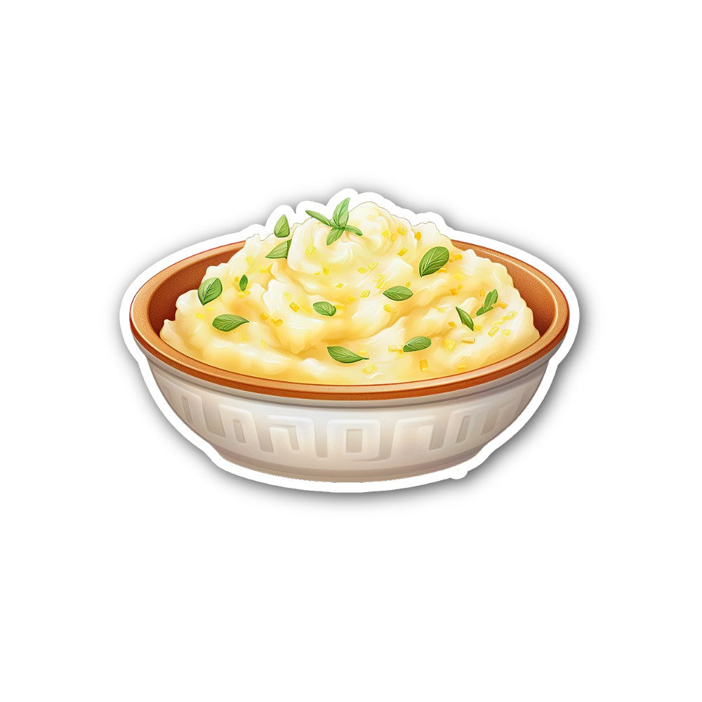 Mashed potato Sticker, Waterproof Vinyl Decal Sticker Indoor Or Outdoor 2 (Pieces) 3" and 5"