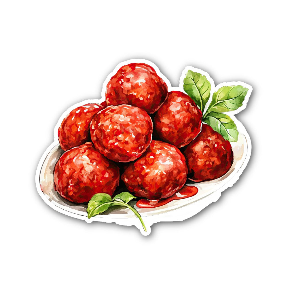 Meatballs Sticker, Waterproof Vinyl Decal Sticker Indoor Or Outdoor 2 (Pieces) 3" and 5"