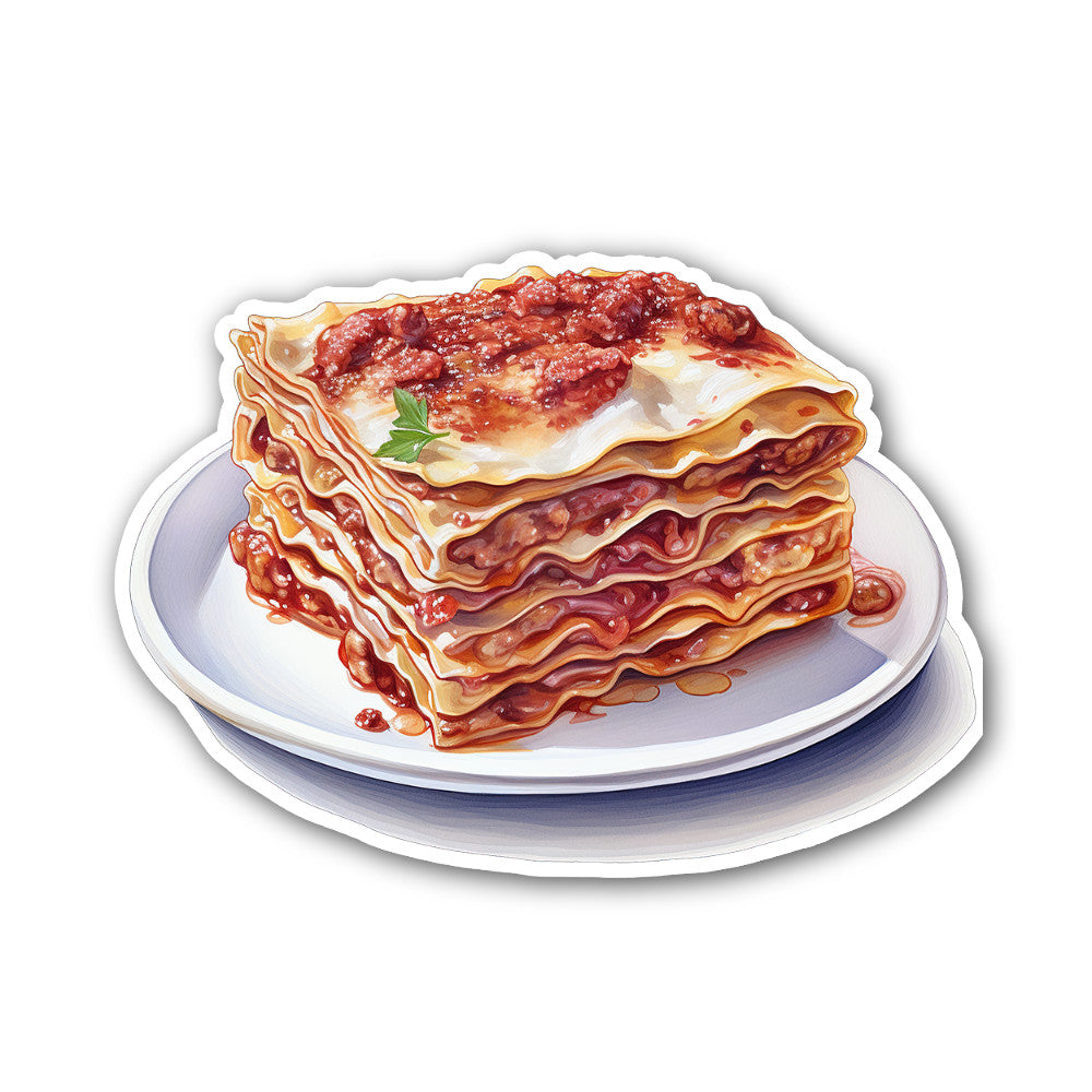 Lasagna Sticker, Waterproof Vinyl Decal Sticker Indoor Or Outdoor 2 (Pieces) 3" and 5"
