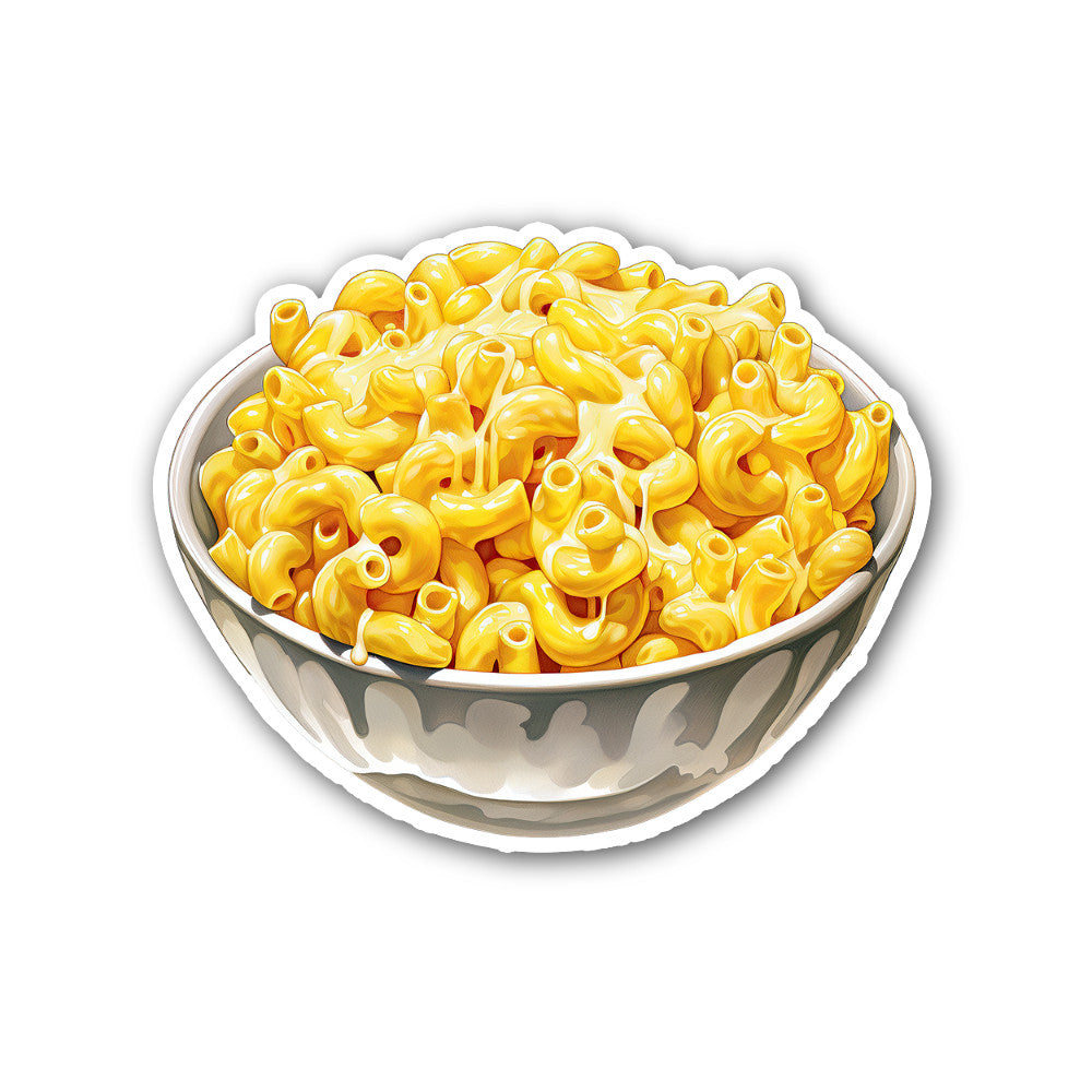 macaroni and cheese PASTA Sticker, Waterproof Vinyl Decal Sticker Indoor Or Outdoor 2 (Pieces) 3" and 5"