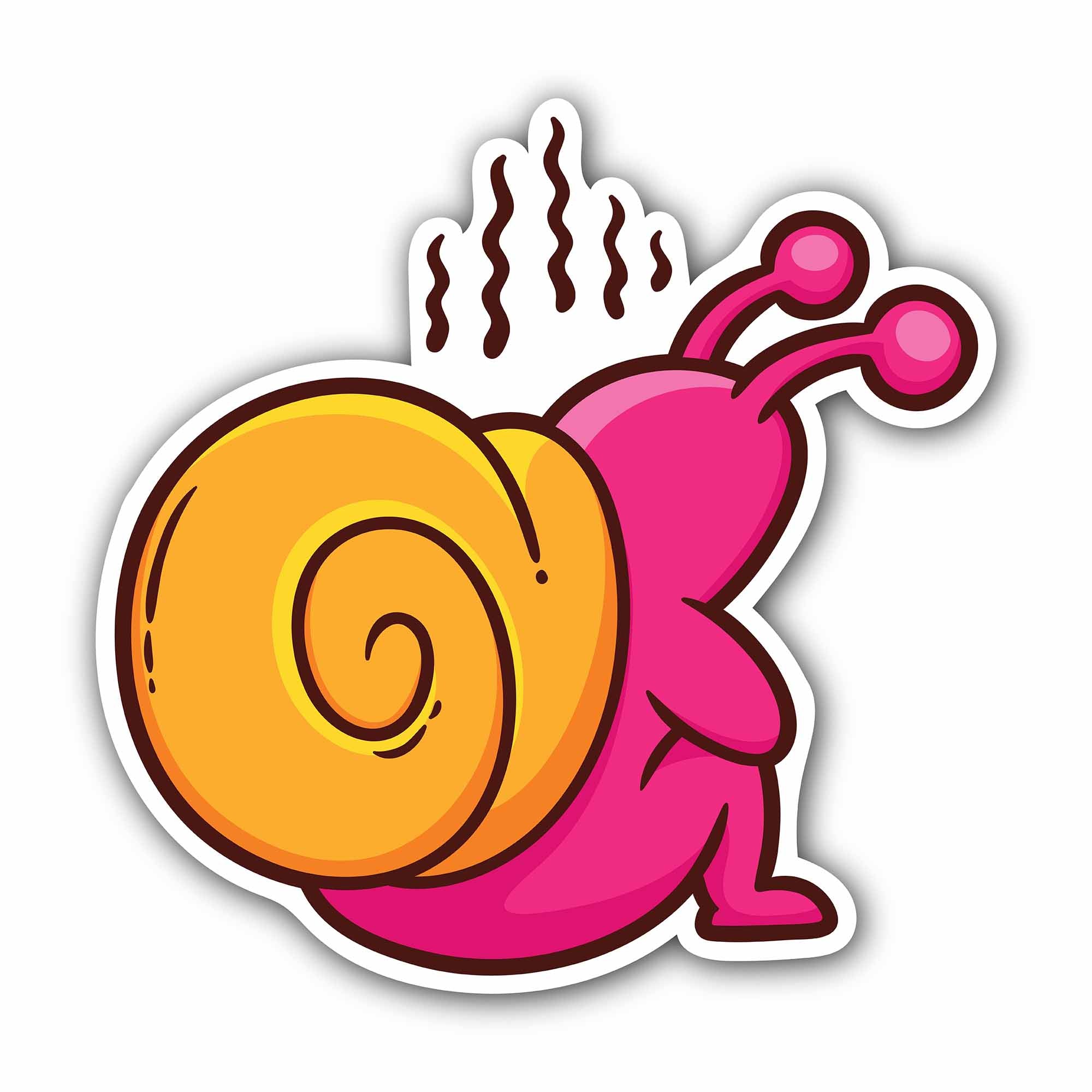 sad Cute Snail Sticker, Waterproof Vinyl Decal Sticker Indoor Or Outdoor 2 (Pieces) 3" and 5"