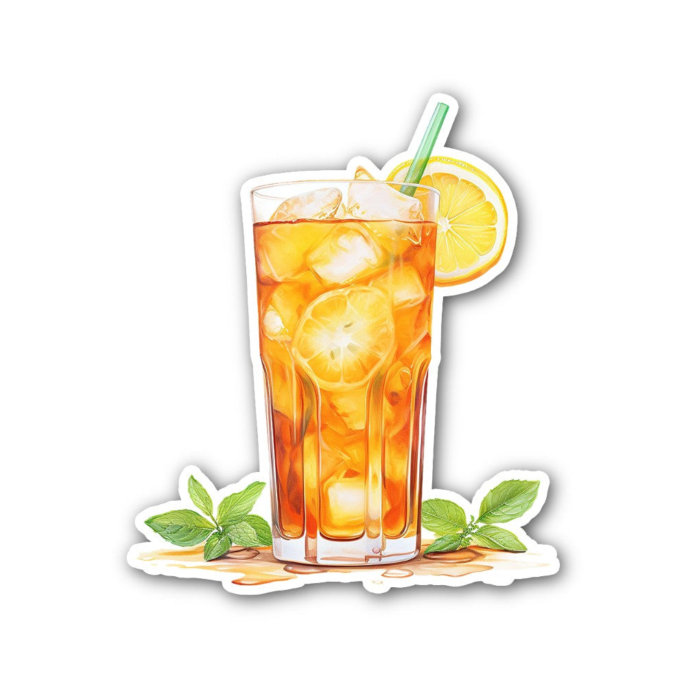ICE COFFEE WITH LEMON TEA Sticker, Waterproof Vinyl Decal Sticker Indoor Or Outdoor 2 (Pieces) 3" and 5"