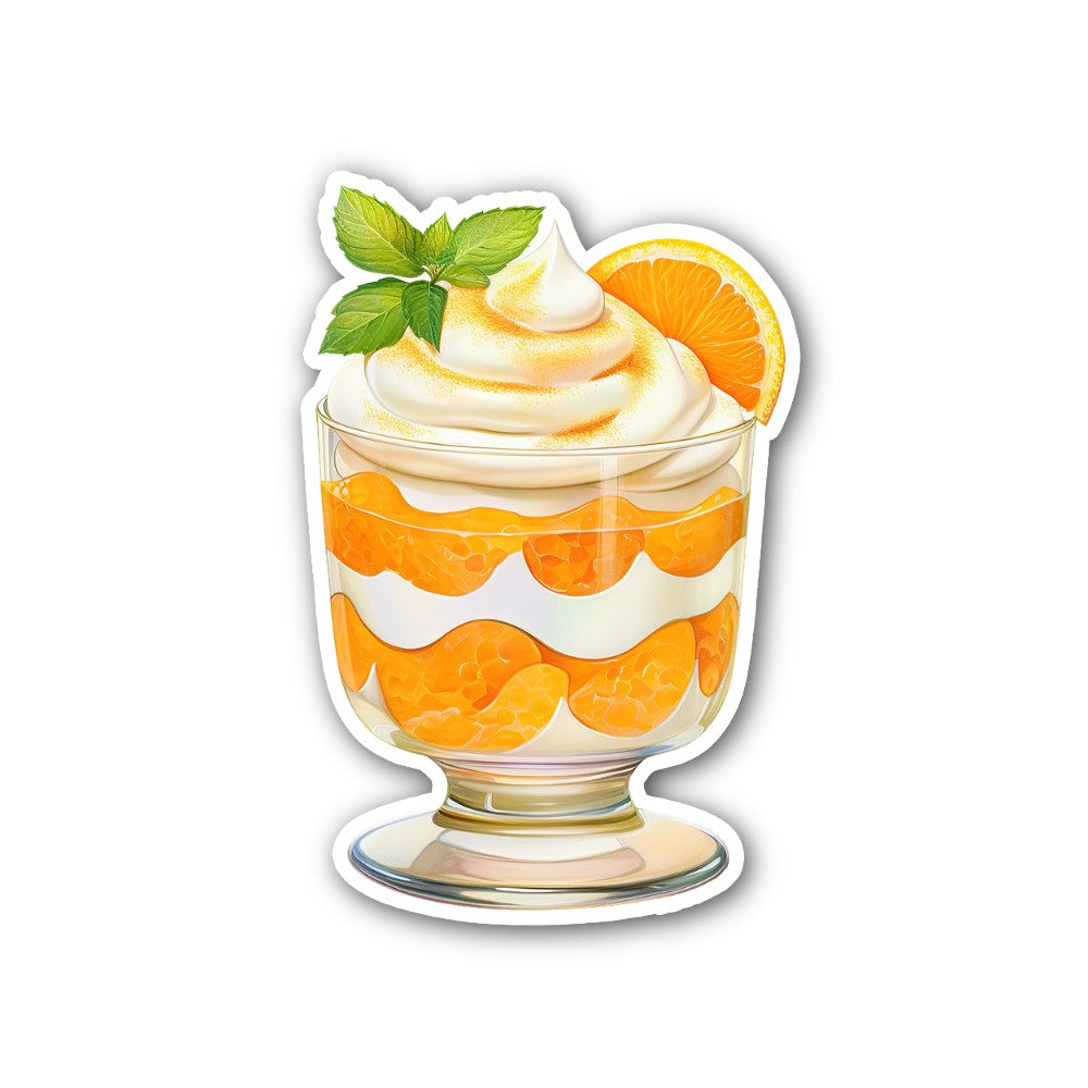Orange ice cream Sticker, Waterproof Vinyl Decal Sticker Indoor Or Outdoor 2 (Pieces) 3" and 5"