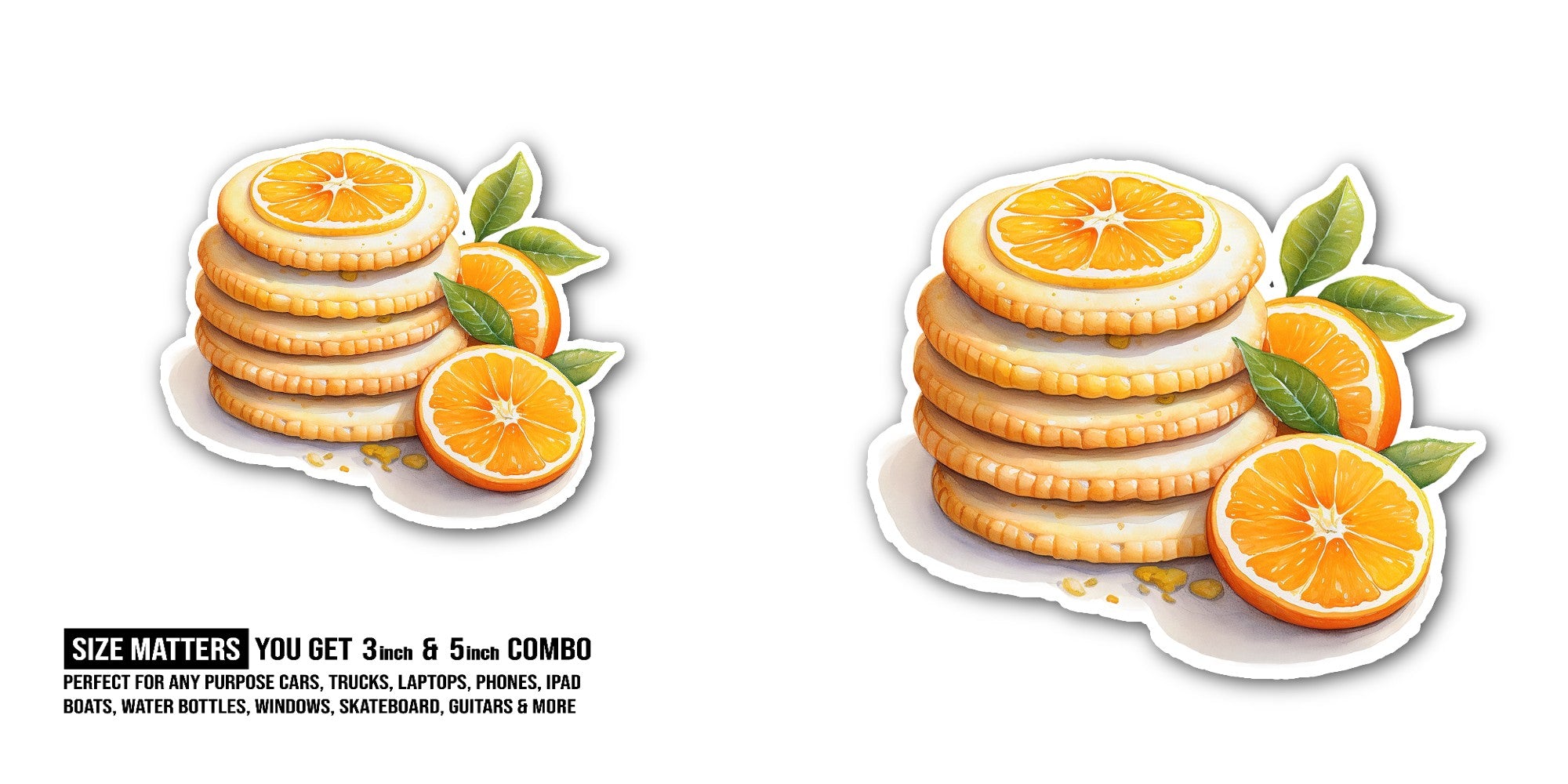 ORANGE PILE Sticker, Waterproof Vinyl Decal Sticker Indoor Or Outdoor 2 (Pieces) 3" and 5"