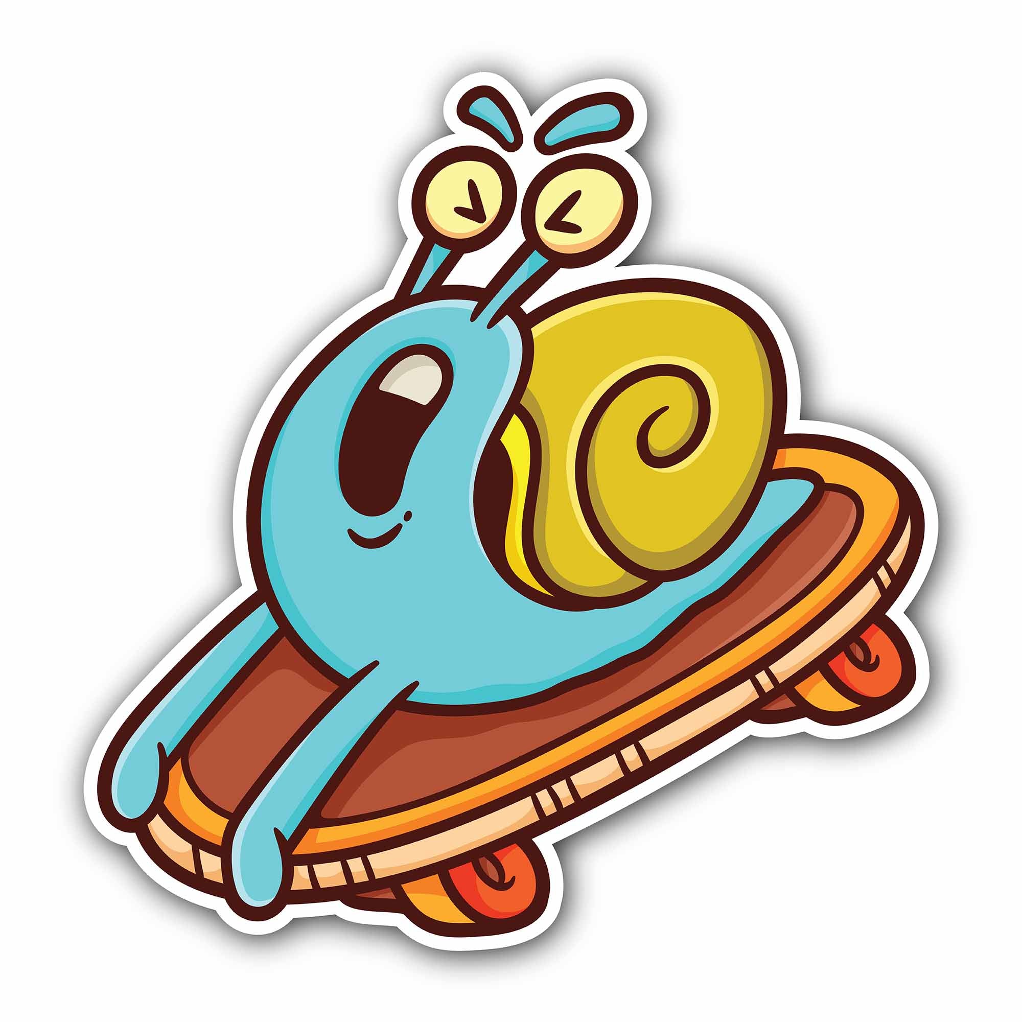 Skateboard Snail Sticker, Waterproof Vinyl Decal Sticker Indoor Or Outdoor 2 (Pieces) 3" and 5"