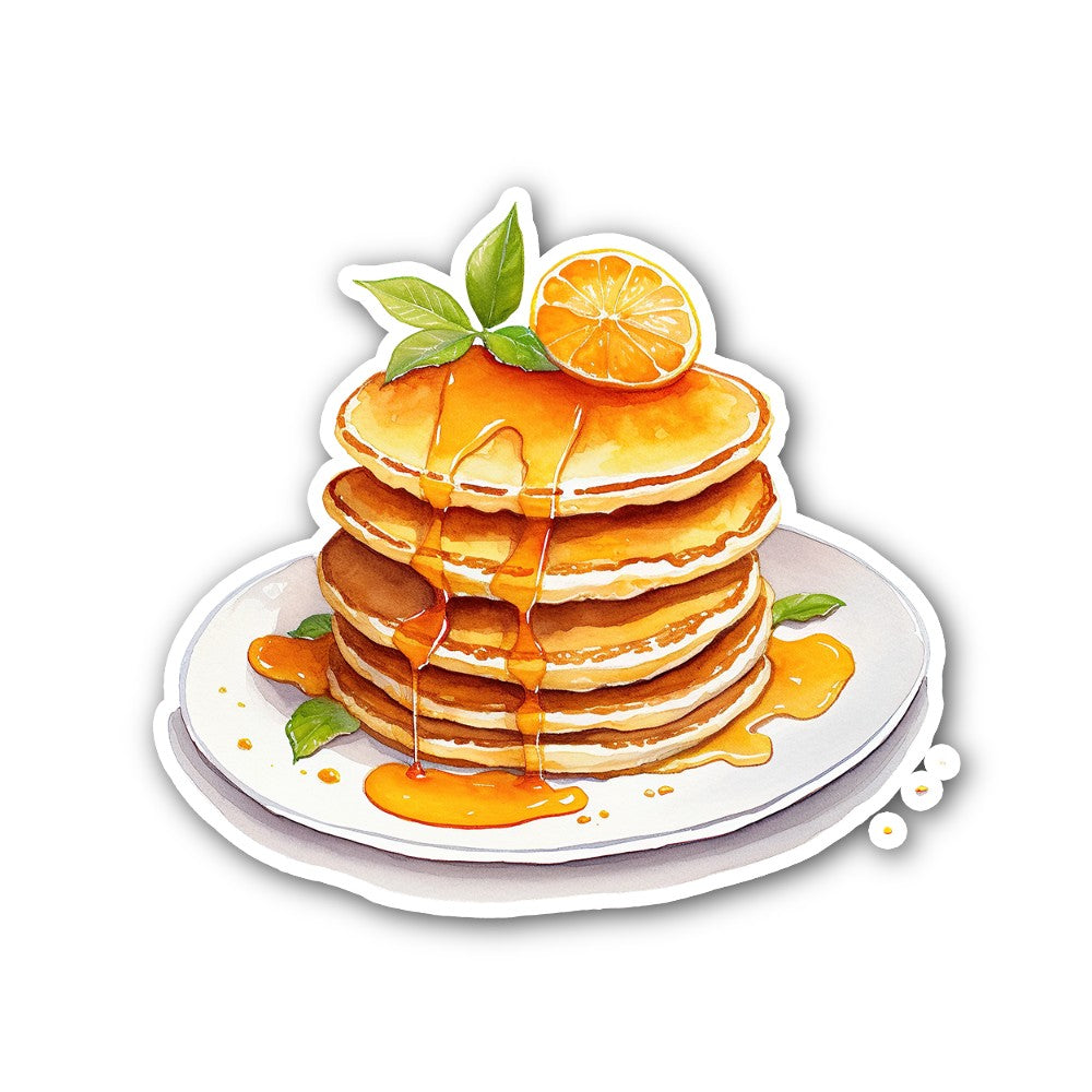 stack of pancake Sticker, Waterproof Vinyl Decal Sticker Indoor Or Outdoor 2 (Pieces) 3" and 5"