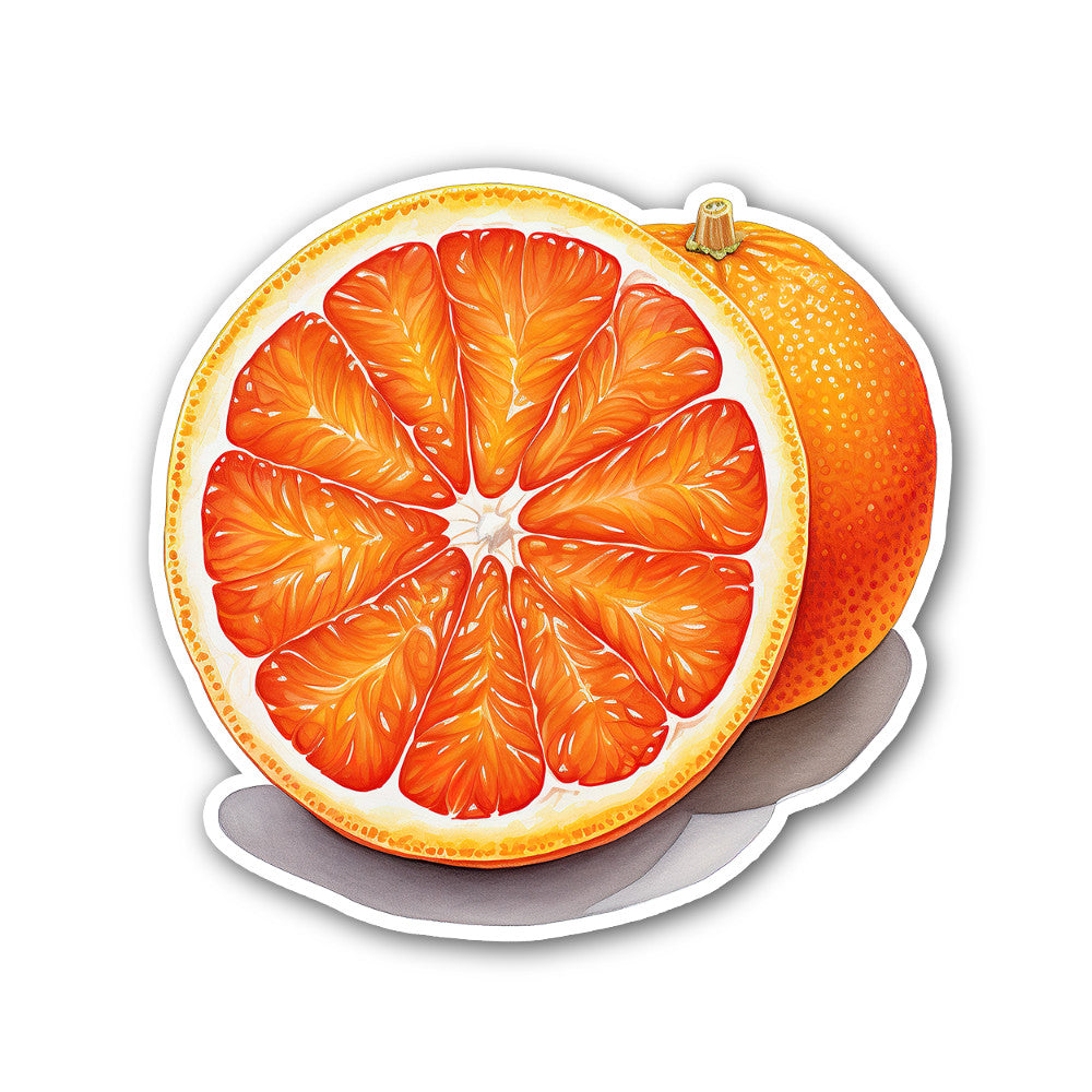 Orange Slice Sticker, Waterproof Vinyl Decal Sticker Indoor Or Outdoor 2 (Pieces) 3" and 5"