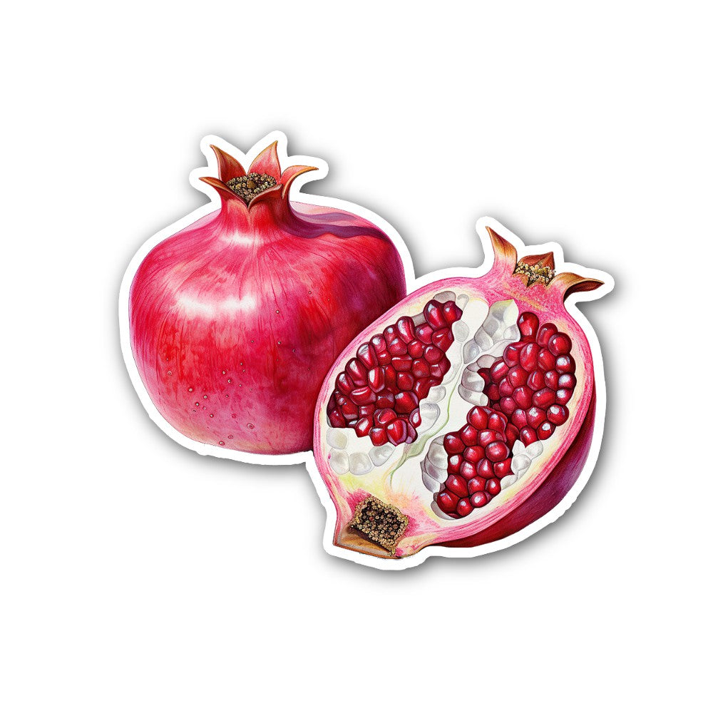 Sweet Pomegranate Sticker, Waterproof Vinyl Decal Sticker Indoor Or Outdoor 2 (Pieces) 3" and 5"