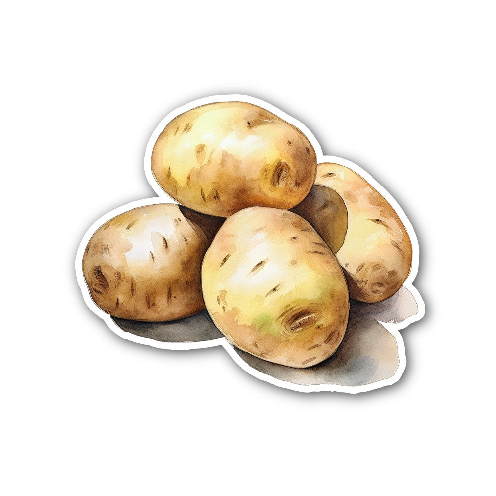 Potato Sticker, Waterproof Vinyl Decal Sticker Indoor Or Outdoor 2 (Pieces) 3" and 5"