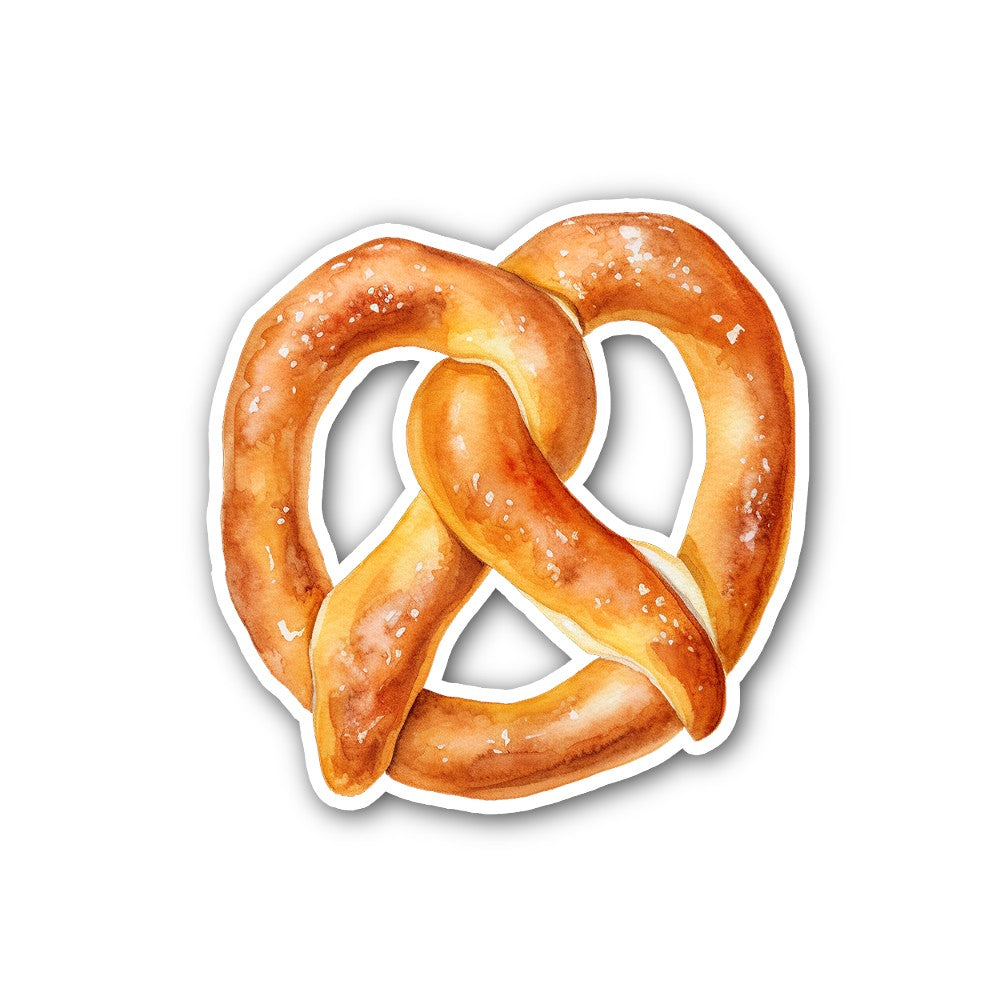 Pretzel Sticker, Waterproof Vinyl Decal Sticker Indoor Or Outdoor 2 (Pieces) 3" and 5"