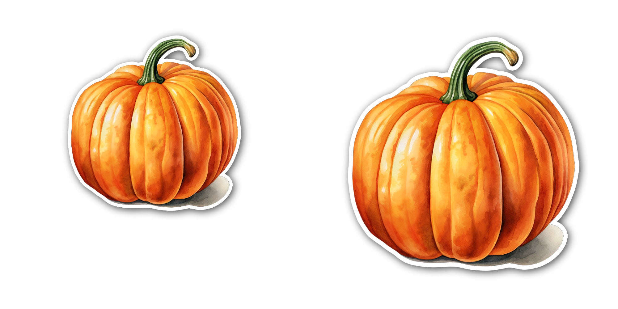 Pumpkin Sticker, Waterproof Vinyl Decal Sticker Indoor Or Outdoor 2 (Pieces) 3" and 5"