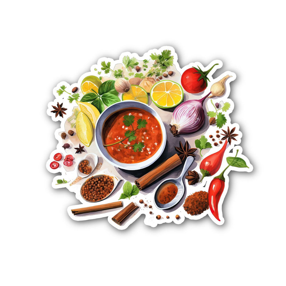 Spice & Soup Harmony Sticker, Waterproof Vinyl Decal Sticker Indoor Or Outdoor 2 (Pieces) 3" and 5"