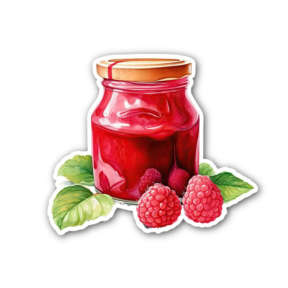 Raspberry jam Sticker, Waterproof Vinyl Decal Sticker Indoor Or Outdoor 2 (Pieces) 3" and 5"