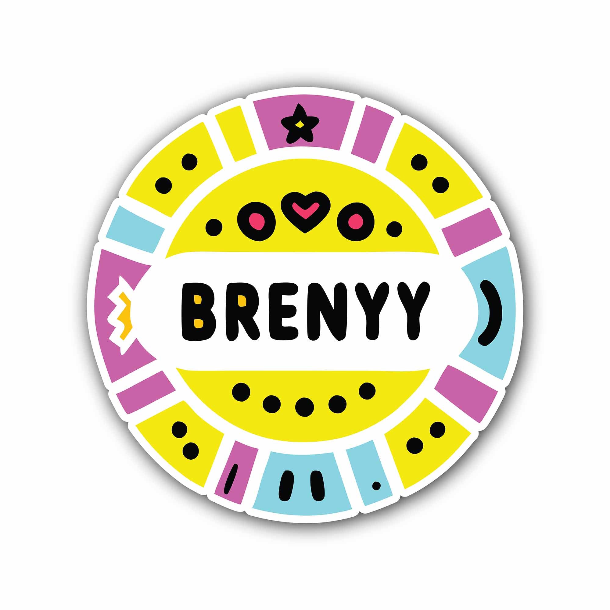 Brenyy Sticker, Waterproof Vinyl Decal Sticker Indoor Or Outdoor 2 (Pieces) 3" and 5"