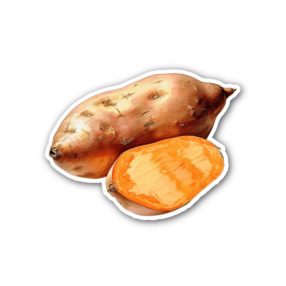 Sweet potato Sticker, Waterproof Vinyl Decal Sticker Indoor Or Outdoor 2 (Pieces) 3" and 5"