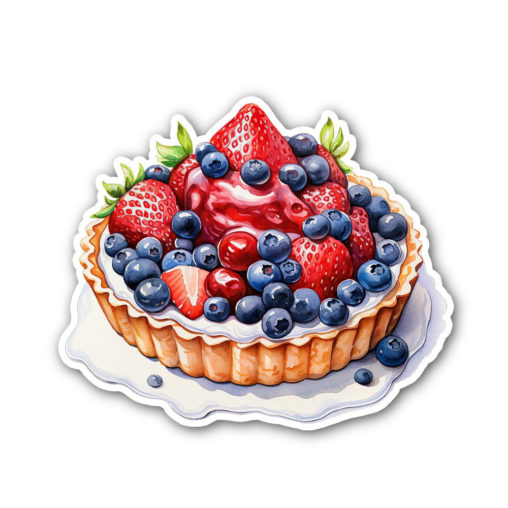 Delicious Berry Pie Sticker, Waterproof Vinyl Decal Sticker Indoor Or Outdoor 2 (Pieces) 3" and 5"