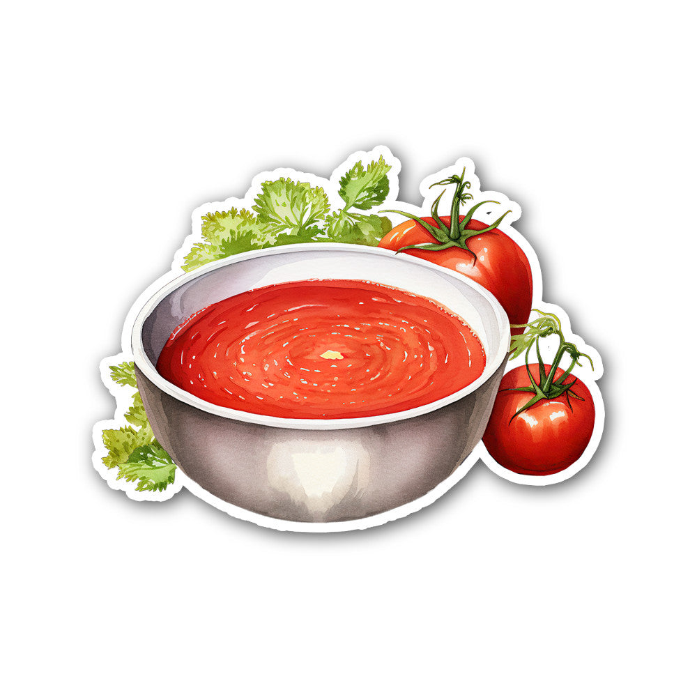 Delicious Tomato Basil Sauce Sticker, Waterproof Vinyl Decal Sticker Indoor Or Outdoor 2 (Pieces) 3" and 5"