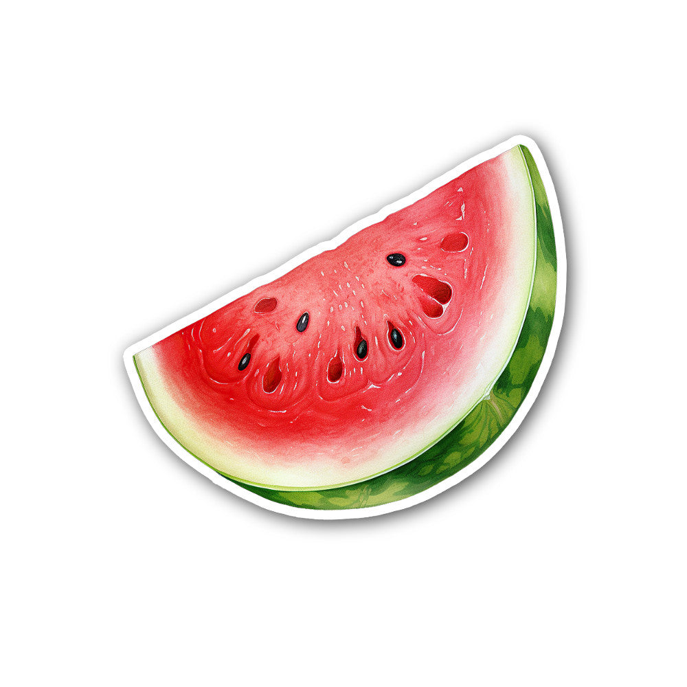 Yummy Watermelon Slice Sticker, Waterproof Vinyl Decal Sticker Indoor Or Outdoor 2 (Pieces) 3" and 5"