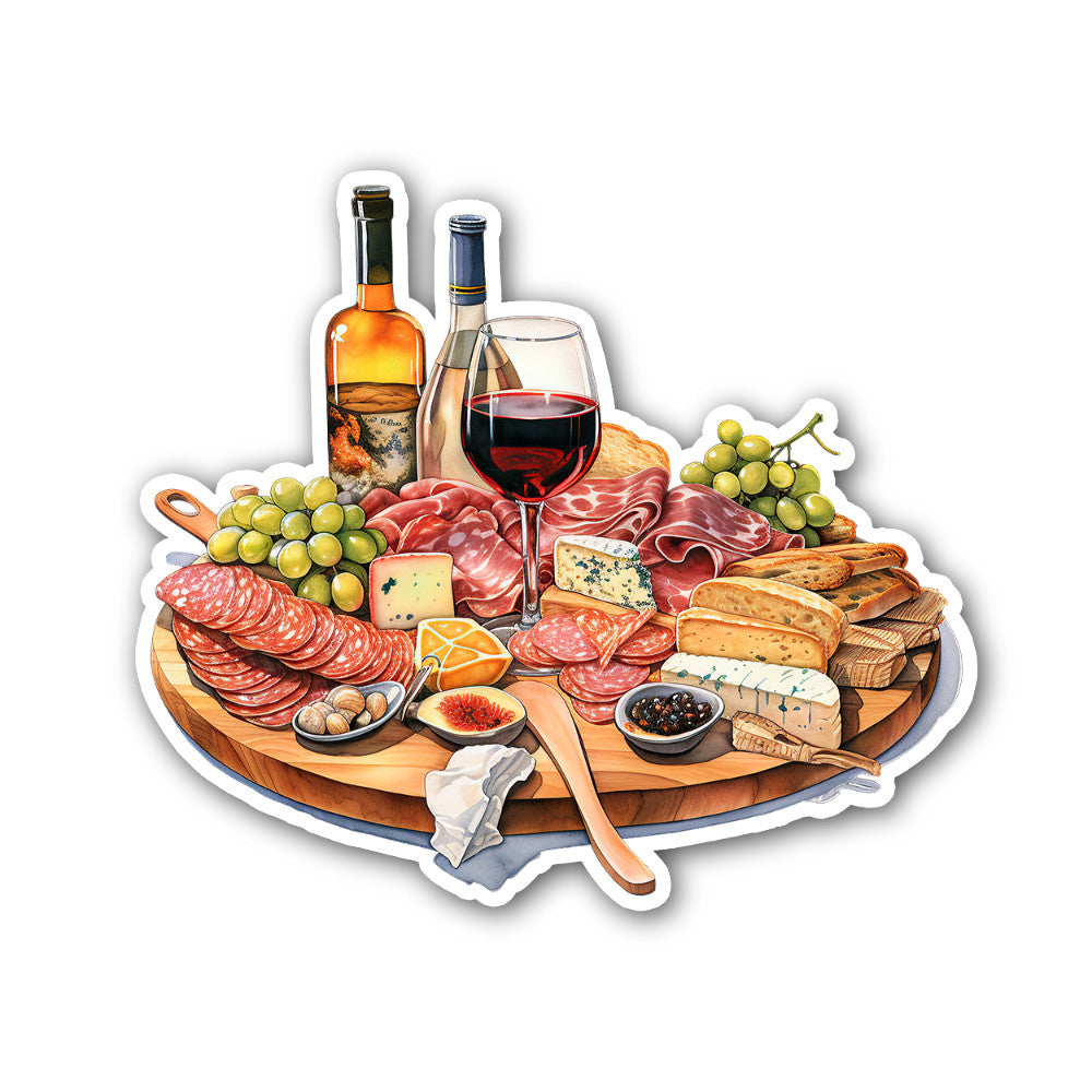 Beautiful Charcuterie Board Sticker, Waterproof Vinyl Decal Sticker Indoor Or Outdoor 2 (Pieces) 3" and 5"