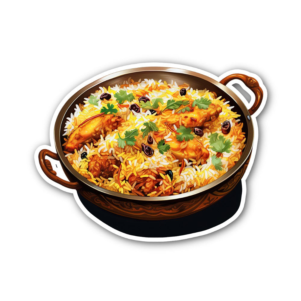 Asian rice dish Sticker, Waterproof Vinyl Decal Sticker Indoor Or Outdoor 2 (Pieces) 3" and 5"