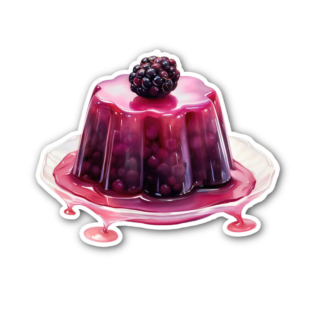 Blackberry jello Sticker, Waterproof Vinyl Decal Sticker Indoor Or Outdoor 2 (Pieces) 3" and 5"
