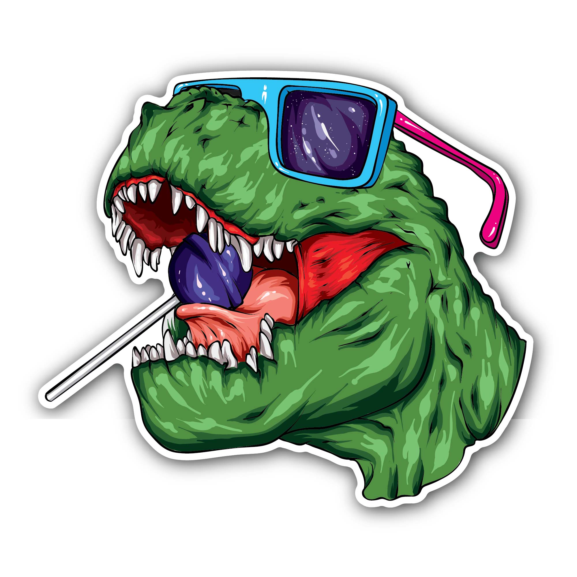 Beautiful Stylish Dinosaur Sticker, Waterproof Vinyl Decal Sticker Indoor Or Outdoor 2 (Pieces) 3" and 5"