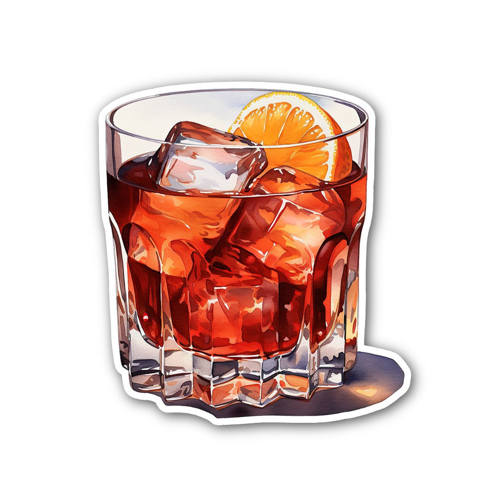 Negr0ni cocktail Sticker, Waterproof Vinyl Decal Sticker Indoor Or Outdoor 2 (Pieces) 3" and 5"