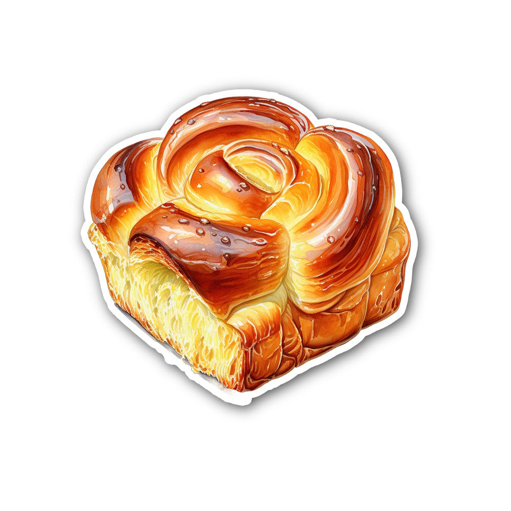 Danish pastry Sticker, Waterproof Vinyl Decal Sticker Indoor Or Outdoor 2 (Pieces) 3" and 5"