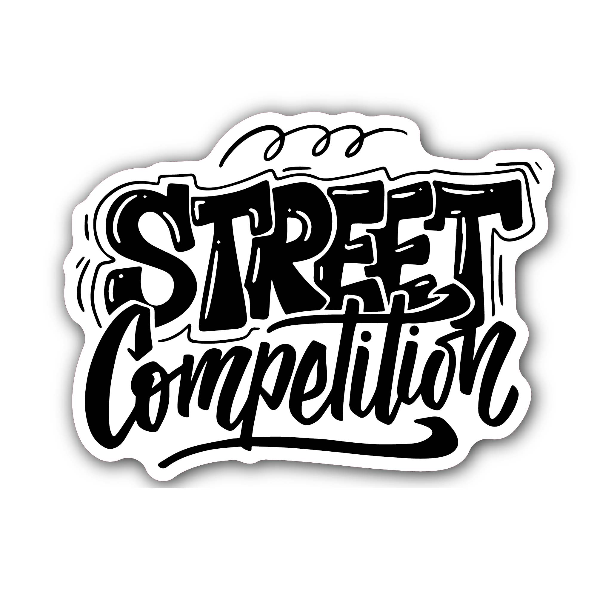 Street Competition Sticker, Waterproof Vinyl Decal Sticker Indoor Or Outdoor 2 (Pieces) 3" and 5"