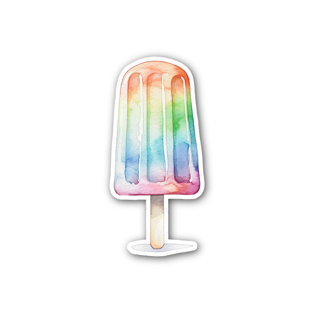Colourful Rainbow Popsicle Sticker, Waterproof Vinyl Decal Sticker Indoor Or Outdoor 2 (Pieces) 3" and 5"