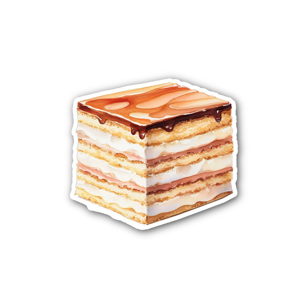 Chocolate Yummy Tiramisu cake Sticker, Waterproof Vinyl Decal Sticker Indoor Or Outdoor 2 (Pieces) 3" and 5"