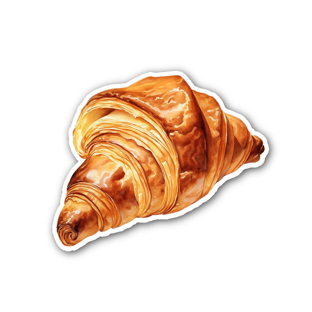 Sweet Croissant Bread Pastry Sticker, Waterproof Vinyl Decal Sticker Indoor Or Outdoor 2 (Pieces) 3" and 5"