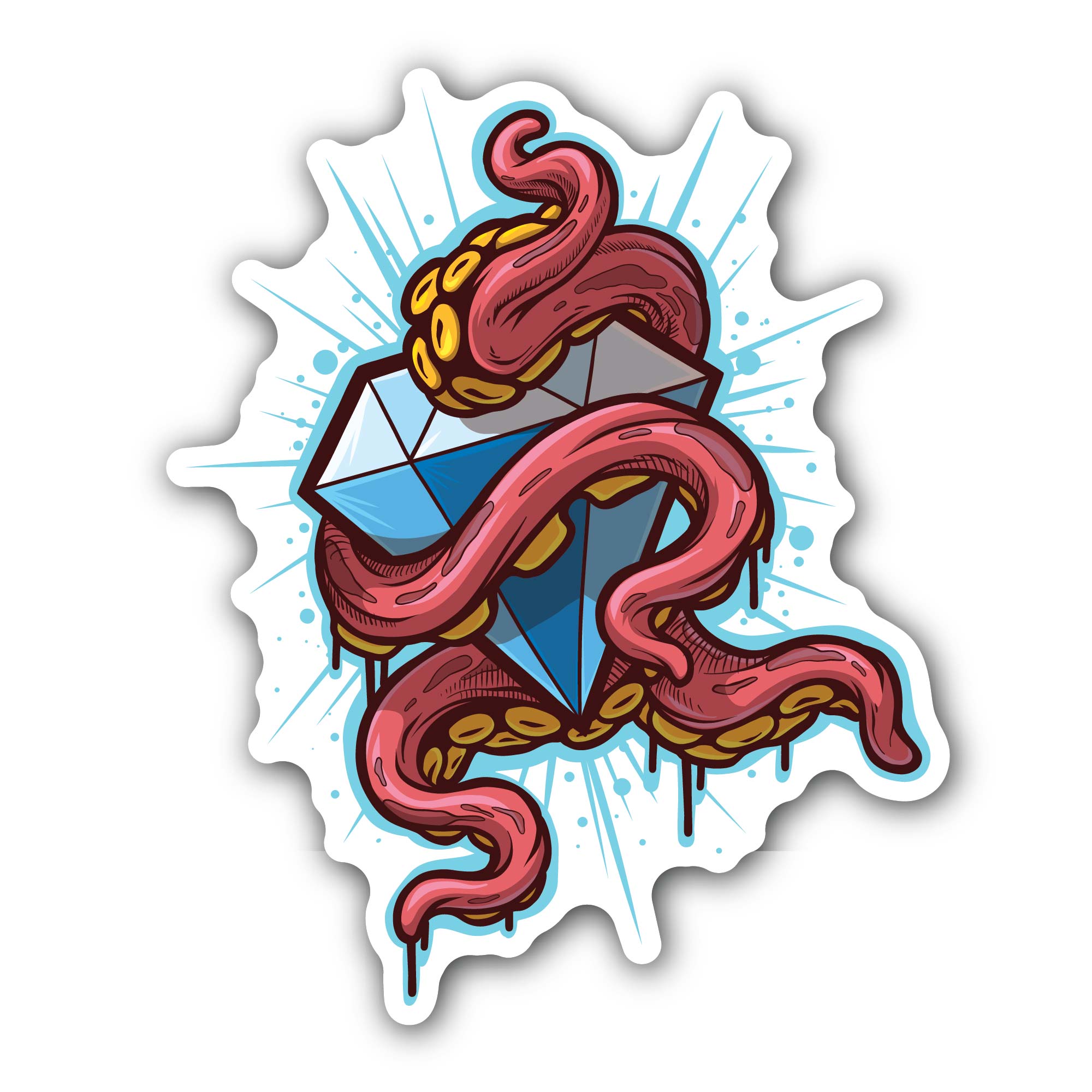 Octopus Tentacles Sticker, Waterproof Vinyl Decal Sticker Indoor Or Outdoor 2 (Pieces) 3" and 5"