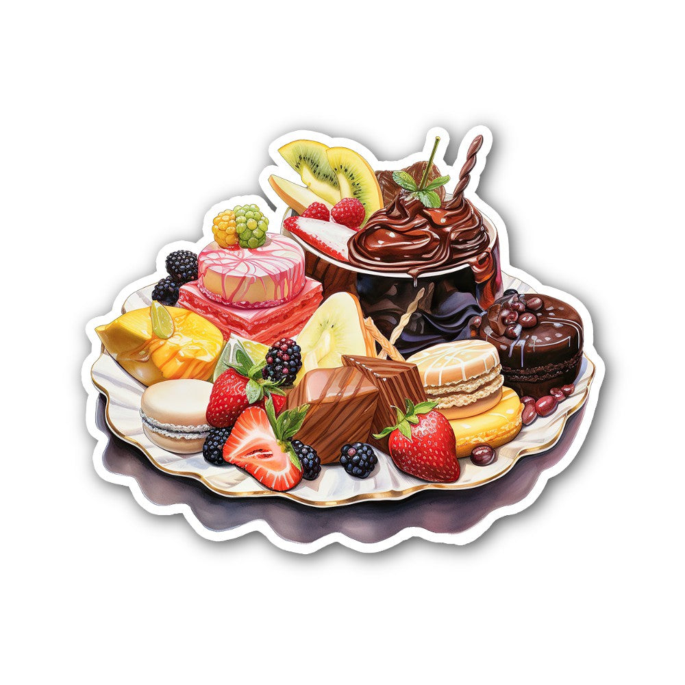 Sweets Hamper Plate Sticker, Waterproof Vinyl Decal Sticker Indoor Or Outdoor 2 (Pieces) 3" and 5"