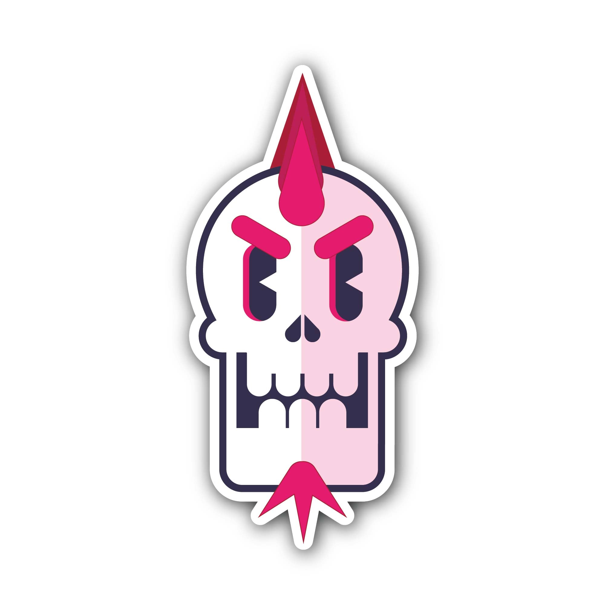Skull Head Sticker, Waterproof Vinyl Decal Sticker Indoor Or Outdoor 2 (Pieces) 3" and 5"