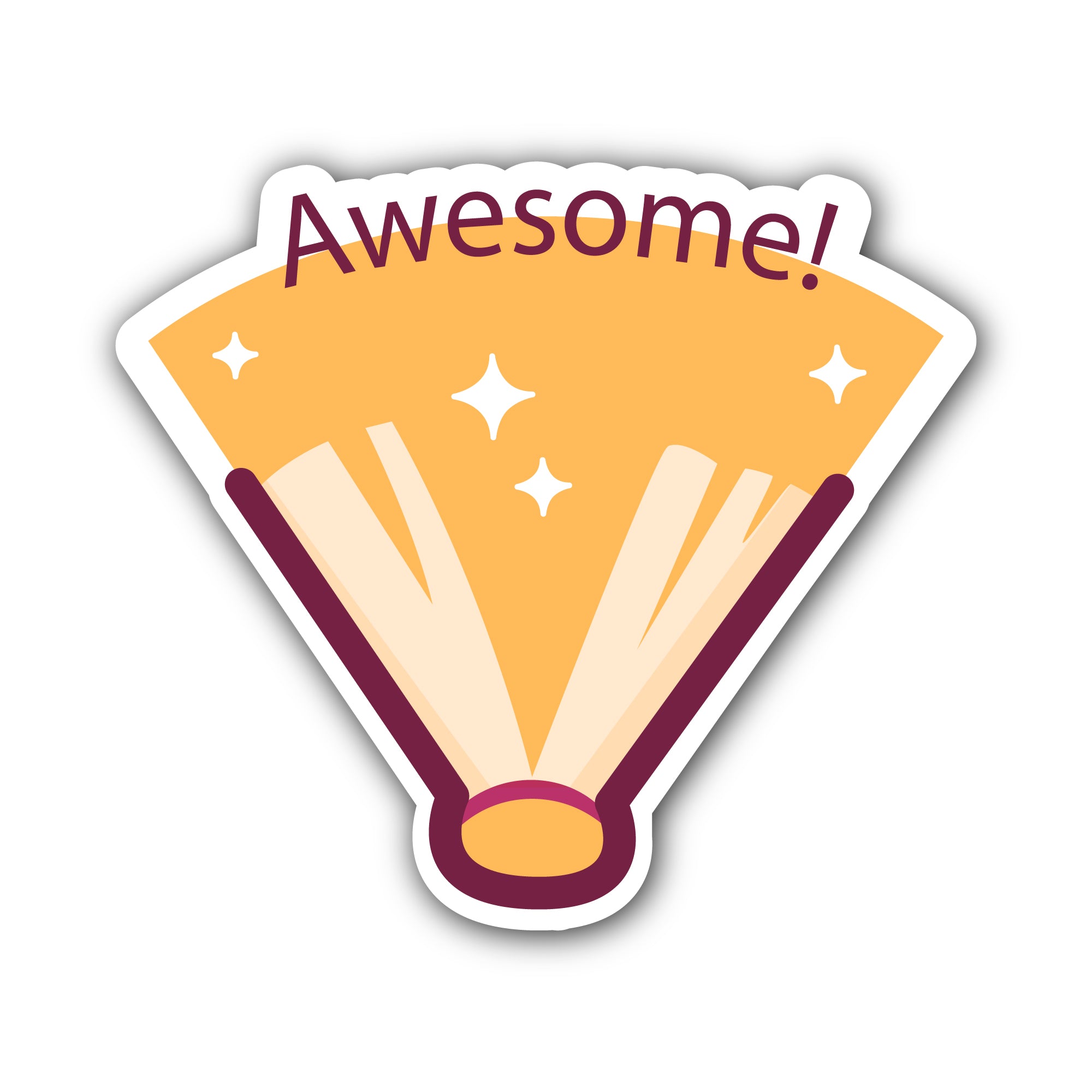 Awesome Lettering Sticker, Waterproof Vinyl Decal Sticker Indoor Or Outdoor 2 (Pieces) 3" and 5"