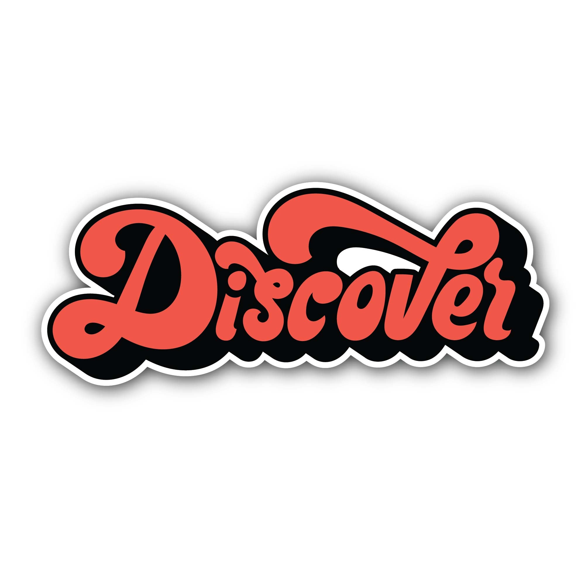 Discover Sticker, Waterproof Vinyl Decal Sticker Indoor Or Outdoor 2 (Pieces) 3" and 5"