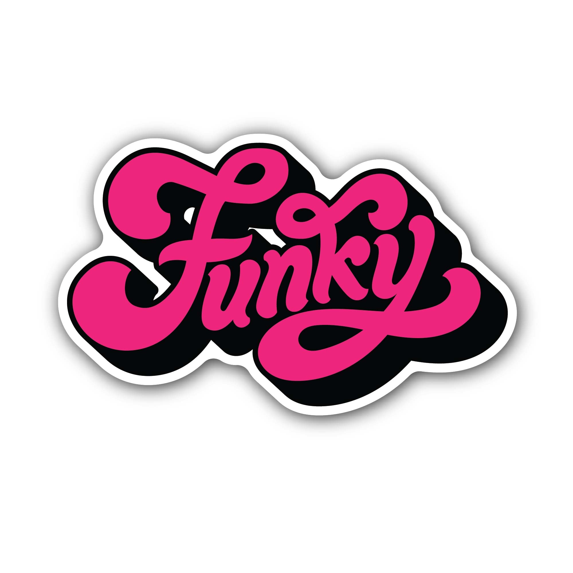 Funky Sticker, Waterproof Vinyl Decal Sticker Indoor Or Outdoor 2 (Pieces) 3" and 5"