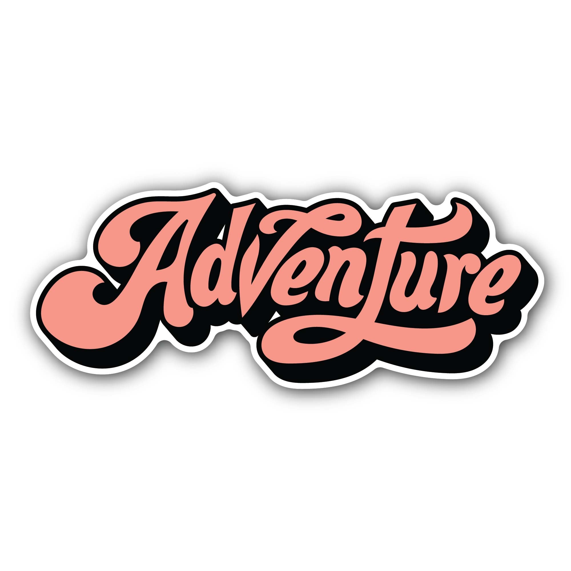 Adventure Sticker, Waterproof Vinyl Decal Sticker Indoor Or Outdoor 2 (Pieces) 3" and 5"